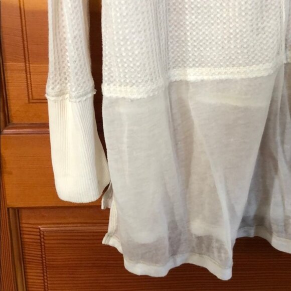 New We The Free star studded wide neck boatneck bateau waffle semisheer tunic - Picture 11 of 14